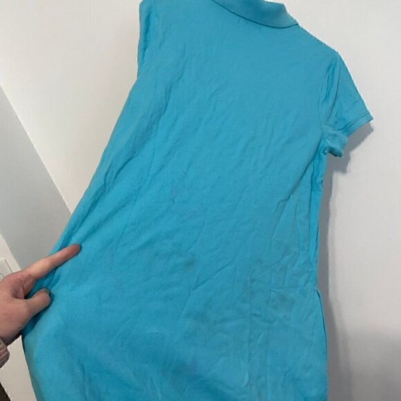 LILLY PULITZER Turquoise Blue Collared Short Sleeve Cotton Polo Shirt Dress M - Picture 13 of 16